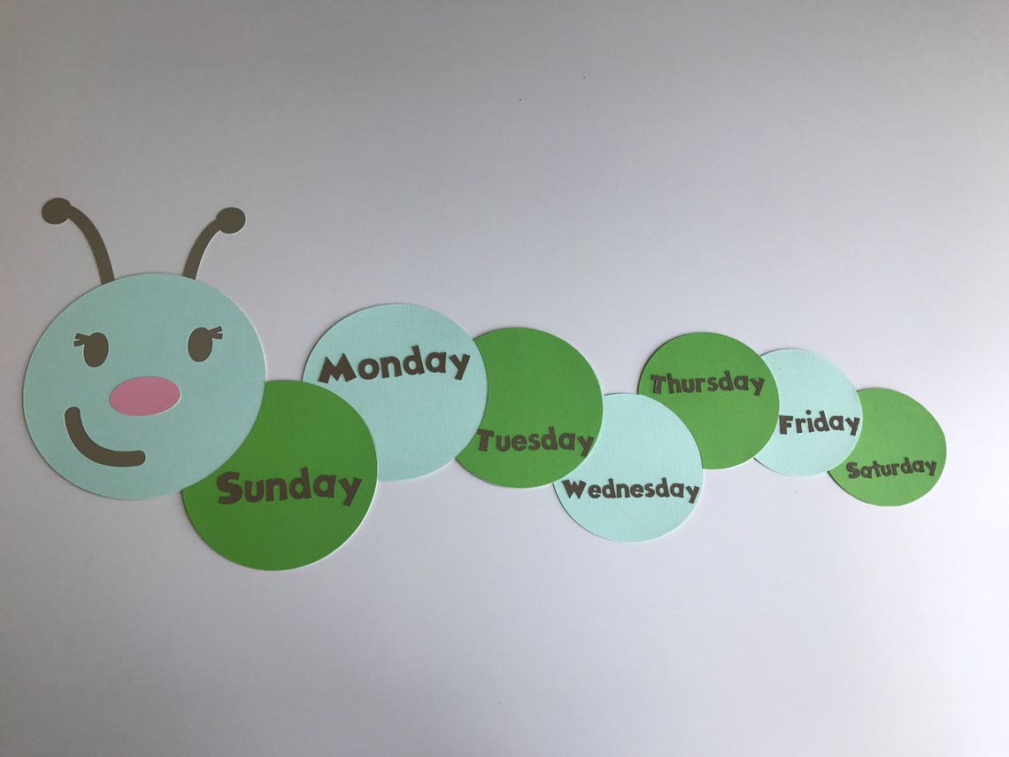 Daily caterpillar days of the week classroom bulletin Etsy