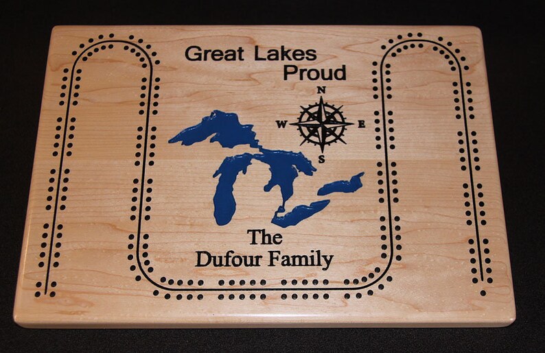 Custom Made Cribbage Board Personalized With Your Lake and - Etsy