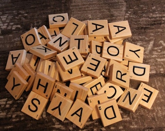 Solid Wood Scrabble Wall Tiles to Personalize Your Home Decor.