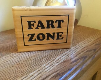 Fart bathroom decor, funny quote sign, bamboo wood sign, small desk sign, office decor, funny bathroom sign, gag gift, farter, fart zone