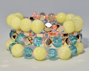 gemstone bracelet / handmade jewelry / beaded bracelet / summer jewelry / gift for her / handmade jewelry / handmade gift / beaded jewelry