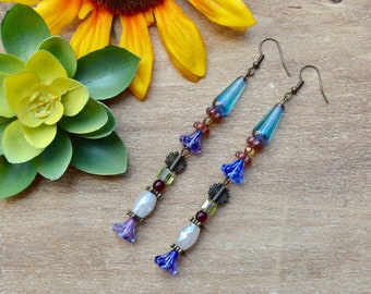dangle earrings / beaded earrings / gifts for mom / gift for her / handmade gift / gifts for her / summer jewelry / statement  earrings