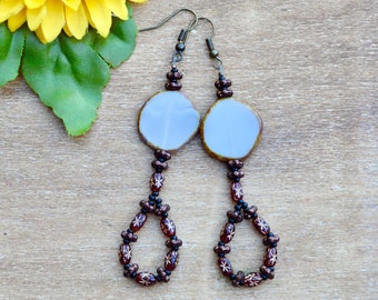 beaded earrings / dangle earrings / hoop earrings / gift for her / gifts for her / handmade gift / statement earrings / gifts for mom