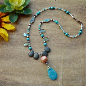 thumbnail image 2 of Handmade Turquoise Seed Bead Multi-Strand Southwest Style 2 of 13