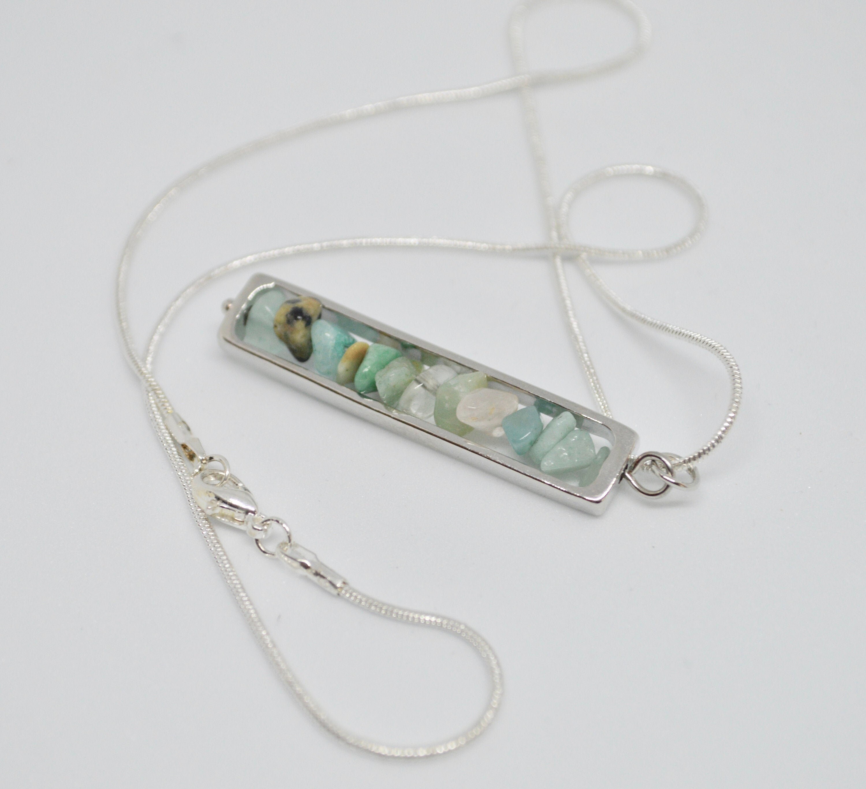 Necklace gemstone pendant amazonite necklace gift for | Etsy