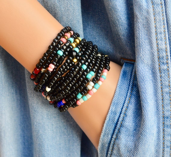 Classic Multilayer Push In Leather Bracelet | Glitters