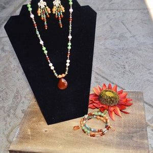 carnelian jewelry set / gemstone jewelry / birthday gifts / gift for mom / best friend gift / gifts for her / boho jewelry /handmade jewelry image 6