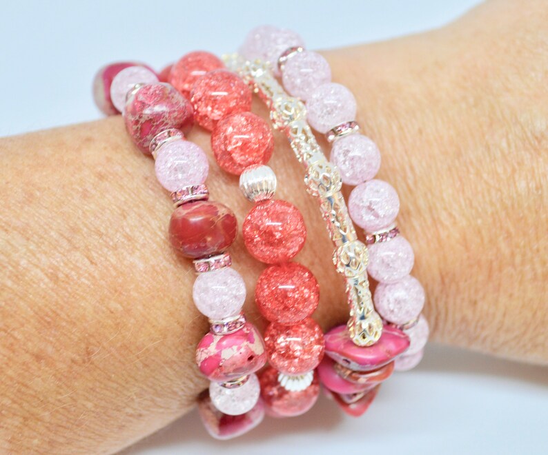 pink beaded wrap bracelet quartz wrap pink quartz boho wrap pink wrap bracelet wrap bracelet boho wrap bracelet boho bracelet