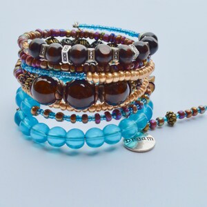rustic beaded bracelet / gemstone jewelry / gift for her / gifts for her / boho jewelry / handmade jewelry / bracelets for women / boho wrap image 3