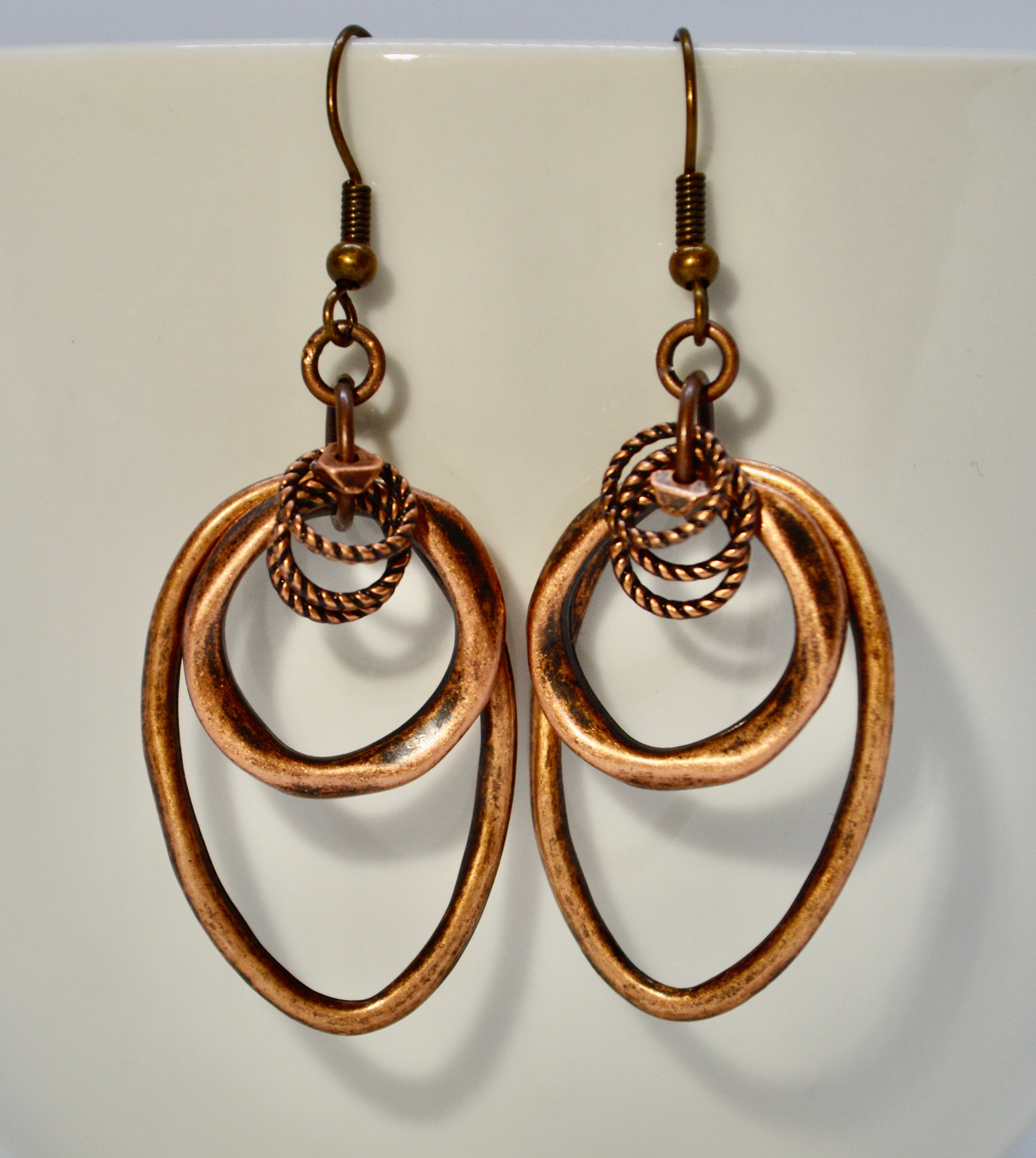 Copper Handmade Earrings/Rustic Bohemian Earrings/Boho Etsy