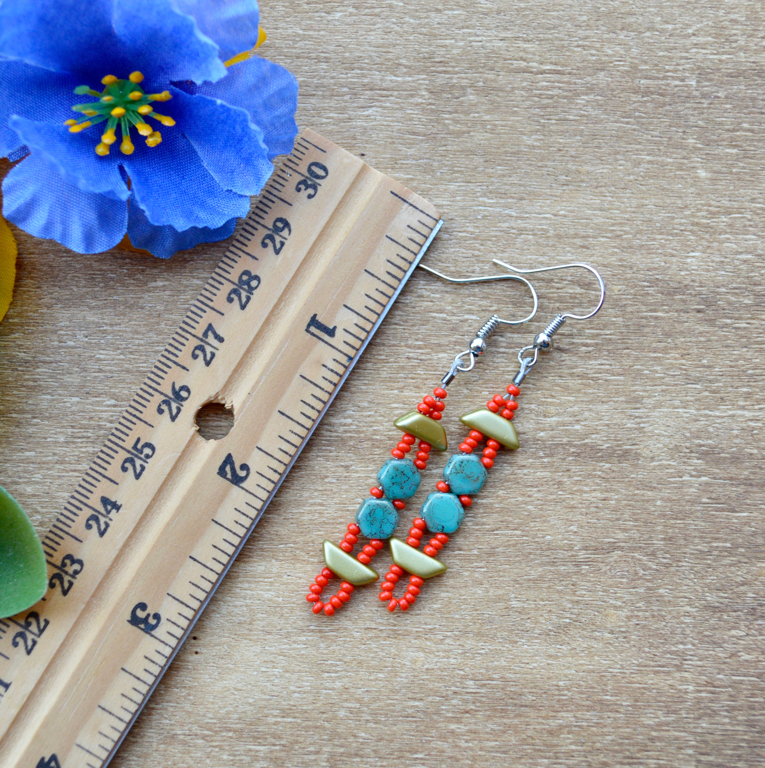 みゆき Handmade Beaded Jewelry Set: Czech Glass Bracelet and Earrings - Etsy