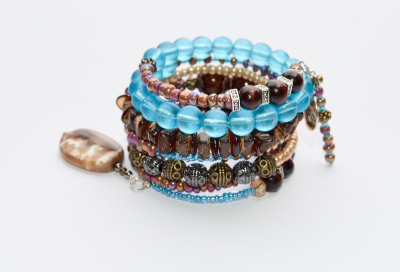 rustic beaded bracelet / gemstone jewelry / gift for her / gifts for her / boho jewelry / handmade jewelry / bracelets for women / boho wrap image 5