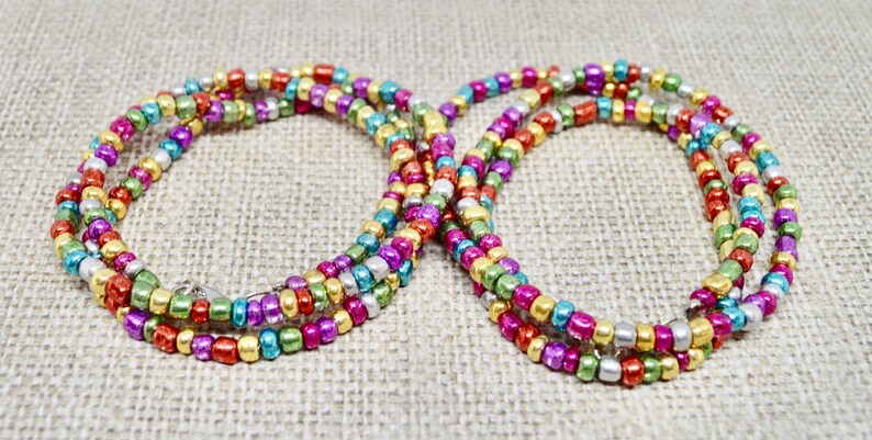 festive jewelry Christmas 2020 Christmas light bulb beaded jewelry gift for her layering multi-colored holiday wrap beaded bracelet