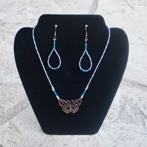 butterfly jewelry set / handmade jewelry set / gifts for her / seed bead jewelry / dangle earrings /minimalist jewelry / best friend gift image 10