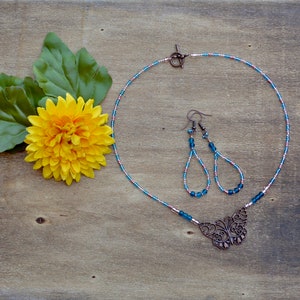 butterfly jewelry set / handmade jewelry set / gifts for her / seed bead jewelry / dangle earrings /minimalist jewelry / best friend gift image 7