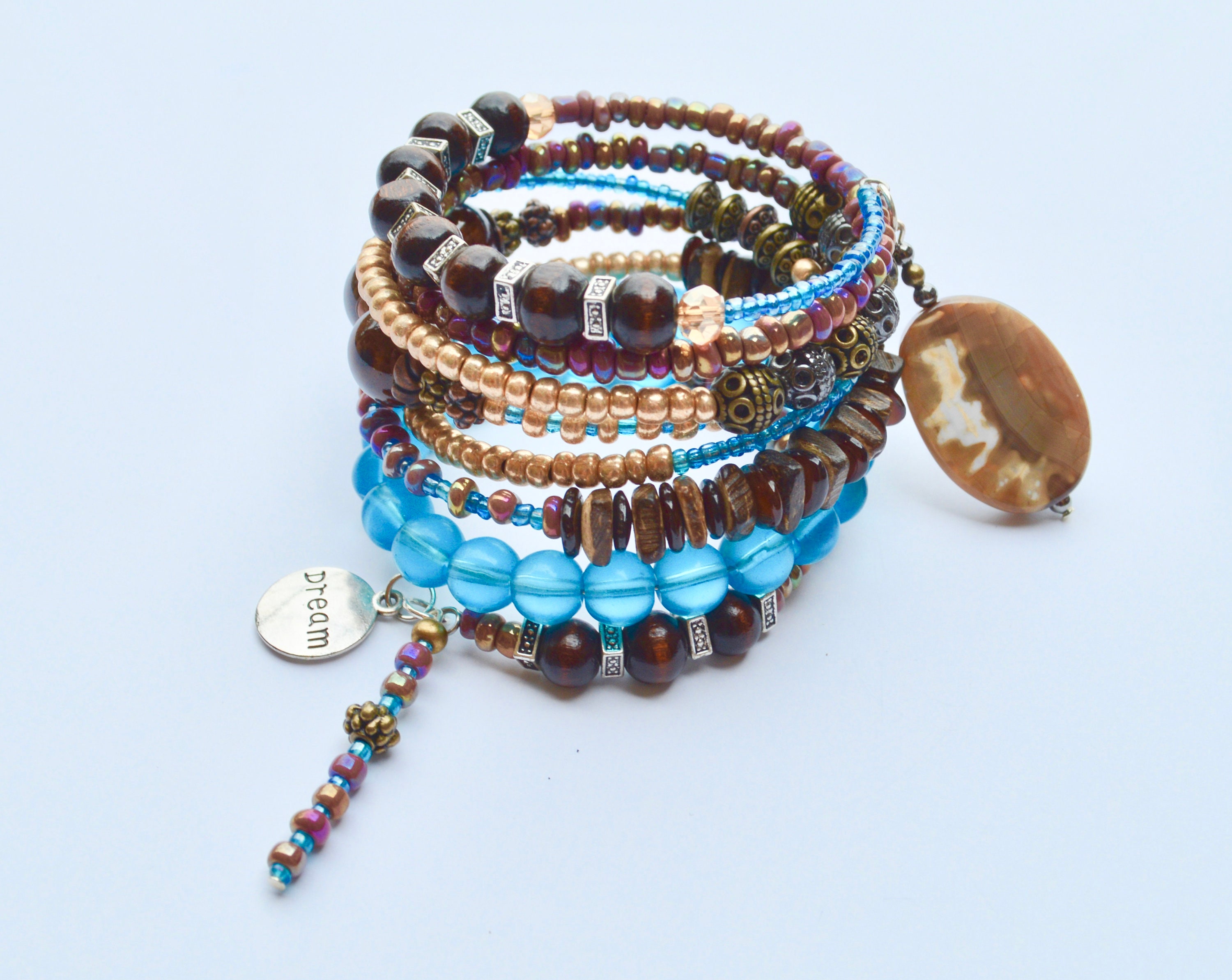 Beaded Bracelet, Memory Wire Bracelet, Colorful Jewelry, Boho Jewelry,  Under 20, Gift for Her, Southwestern Bracelet - Etsy