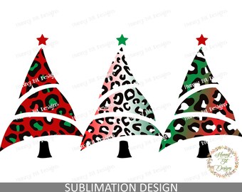 Leopard Christmas Trees Sublimation, Leopard PNG, Leopard Christmas, Leopard Print, Christmas PNG, Christmas Sublimation, Instant Download