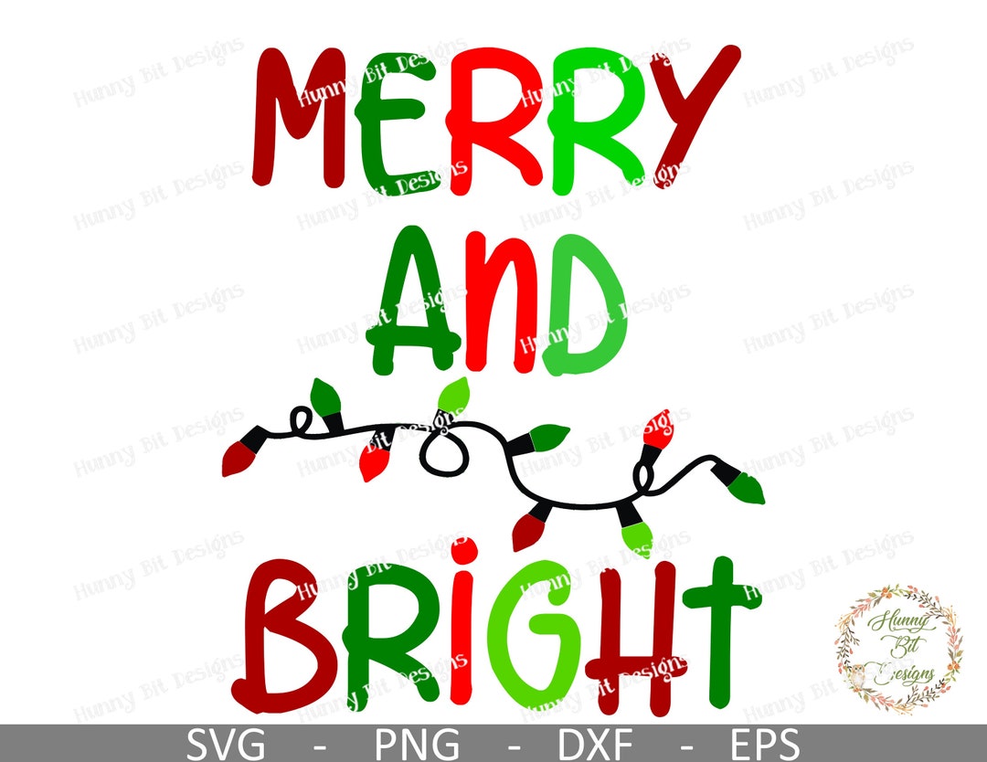 Merry and Bright Christmas SVG: Cut File for Cricut & Silhouette ...
