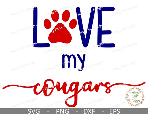 Download Cougars Svg Love My Cougars Svg Cougars Shirt Mom Shirt Cougar Mascot Cut File Vector File Cricut Design Space Silhouette Studio By Hunny Bit Designs Catch My Party