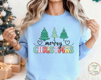 Merry Christmas: Christmas Tree Design (PNG, JPG, Instant Download)