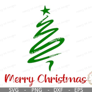 Árbol de Navidad con garabatos SVG: Archivo de corte de Feliz Navidad (Descarga digital)