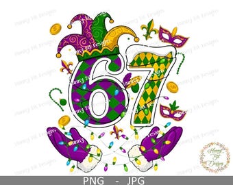 67 Mardi Gras Design: Louisiana Mardi Gras PNG (Digital Download)
