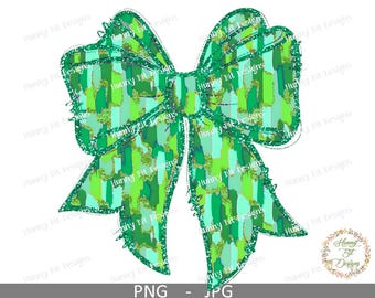 St. Patrick's Day Brushstroke Bow: St. Patty's Day Design PNG JPG (Instant Download)