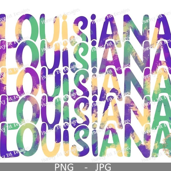 Louisiana Design, Watercolor, Purple Green Gold Tie Dye, Mardi Gras, Louisiana, Beads, DTF, PNG, Louisiana Sublimation, Instant Download