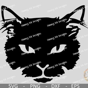 Black Cat SVG, Cat Face SVG , Black Cat Silhouette, Halloween Shirt, Black Panther, Cat Shirt, Cat Face, Cut File, Cricut, Silhouette Studio