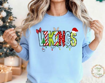 Christmas Vikings: Christmas Doodle Letters, School Spirit (PNG, JPG, Instant Download)