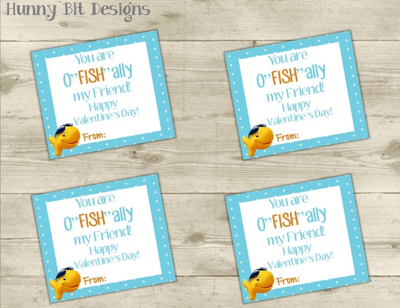 Valentines Day, Goldfish Tags, Fish Tags, Birthday Tags, Goldfish, Teacher Gifts, Goody Bags, Party Favors, Treat Bags- PRINTABLE Il_570xn