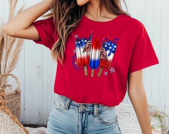 Bomb Pop 4th of July T-Shirt, Patriotic Popsicle Tee PNG JPG (Instant Download)