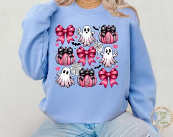 Pink Pumpkins & Bows PNG JPG: October Graphics (Instant Download)