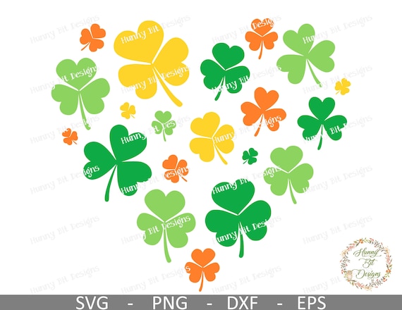 Download St Patrick S Day Svg Shamrock Heart Multi Colors Etsy