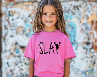 Slay Cheerleader T-Shirt: Cheer Graphic Tee, Girl Power