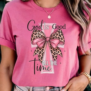 God is Good Leopard Cross Design: Trendy Religious PNG JPG (Digital Download