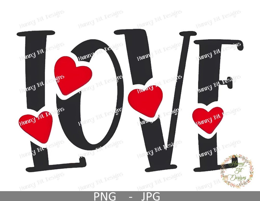 Love Hearts Valentine's Day Design (PNG, JPG Instant Download) - Etsy