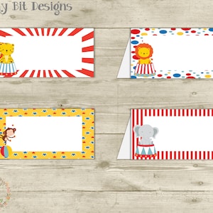 Circus Birthday Tent Cards: Animal Food Labels (DIY PRINTABLE)