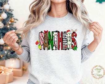 Christmas Panthers: Christmas Doodle Letters, School Spirit (PNG, JPG, Instant Download)