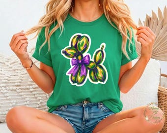 Mardi Gras Balloon Dog Design (PNG JPG Digital Download)