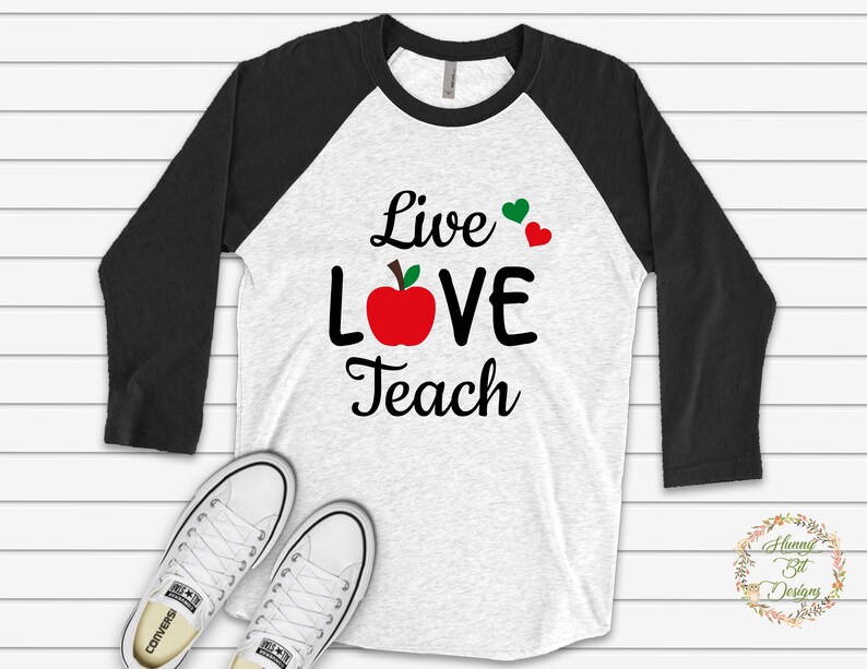 Download Teacher SVG Live Love Teach Apple SVG Teacher Shirt | Etsy