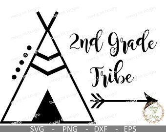 2nd Grade Tribe SVG, 2nd Grade Shirt, Teacher Shirt, Girl School Shirt, Cuttable File, Vector File, Cricut Design Space, Silhouette Studio