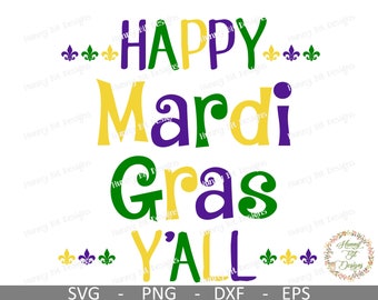 Happy Mardi Gras Y'all SVG: Louisiana Shirt Design (Digital Download)