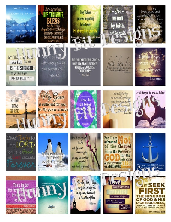 Erin Condren Planner, Bible Scriptures Quotes, Rectangle Stickers, Labels, Cards, Multi Color, DIY PRINTABLE, Instant Download Il_570xn