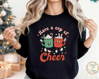 Christmas Cup of Cheer: Coffee, Hot Cocoa, Peppermint Christmas Design (PNG, JPG, Instant Download)