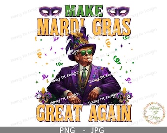 Mardi Gras Trump Sublimation Design: PNG, JPG (Digital Download)