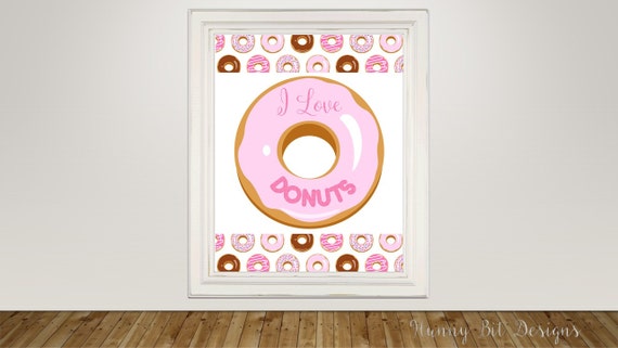 I Love Donuts Birthday Party Sign 8 x 10, Donut Party, Sprinkles Party, DIY PRINTABLE, Instant Download, Pink, Green, Blue Il_570xn