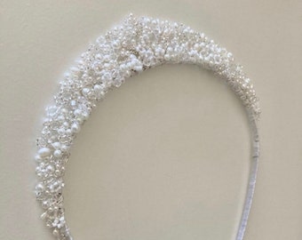 Elsie Bridal Tiara, copricapo di cristallo fatto a mano, fascia, accessori per capelli da sposa, Hairvine, vintage, damigella d'onore, gioielli da sposa
