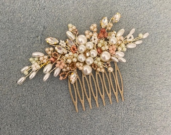 Velma gold wedding hair comb, bridal hair accessories