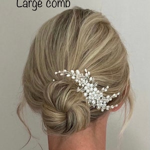 Abigail Comb, Pearl bridal hair comb, Wedding Hair Accessory, Hairpiece, Pearl, Hair clip, Hair Jewellery, side comb, image 4